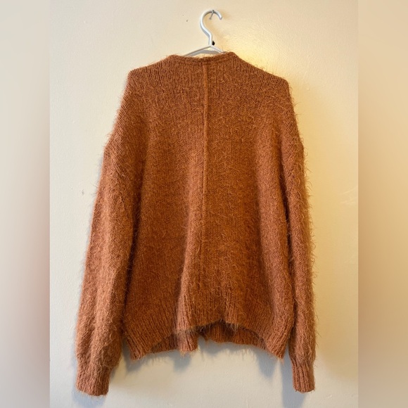 Free People Nevermind Cardigan Size Medium Orange Button Down Cotton Blend - Picture 6 of 15